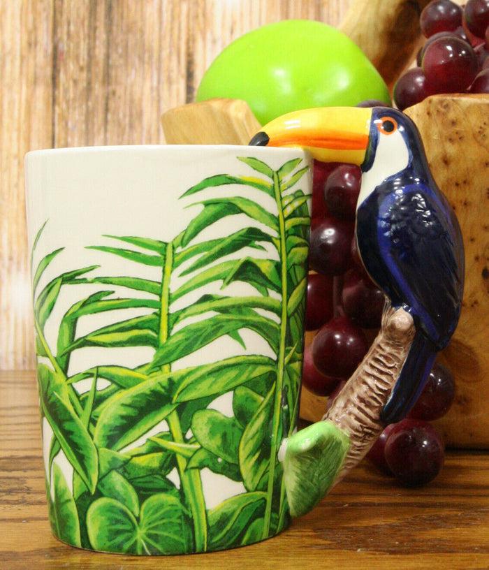 ebros gift Tropical Rainforest Paradise Toucan Bird Perching On Tree Branch Cup Mug 12oz