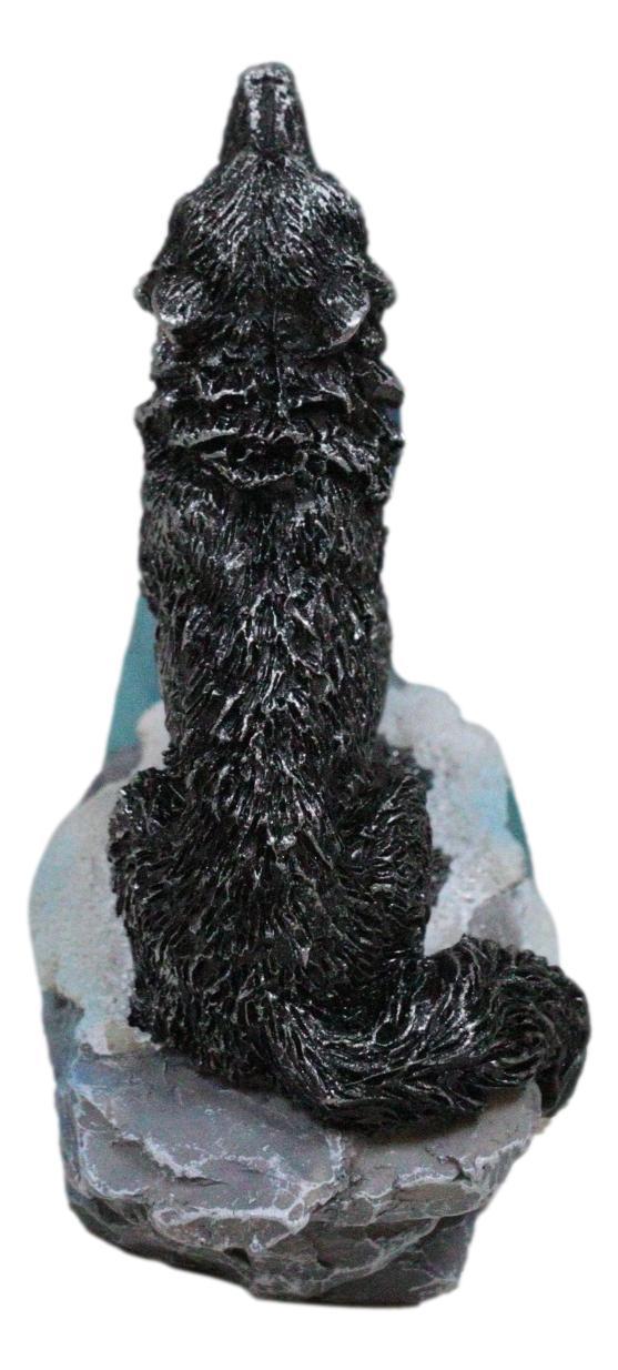 Ebros Gift Tundra Forest Mystic Alpha Gray Wolf Remus Moon Howling Incense Holder Figurine