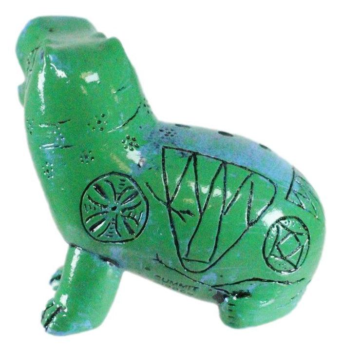 Ebros Gift Turquoise Green Egyptian Goddess Taweret Hippo With Hieroglyphs Mini Figurine