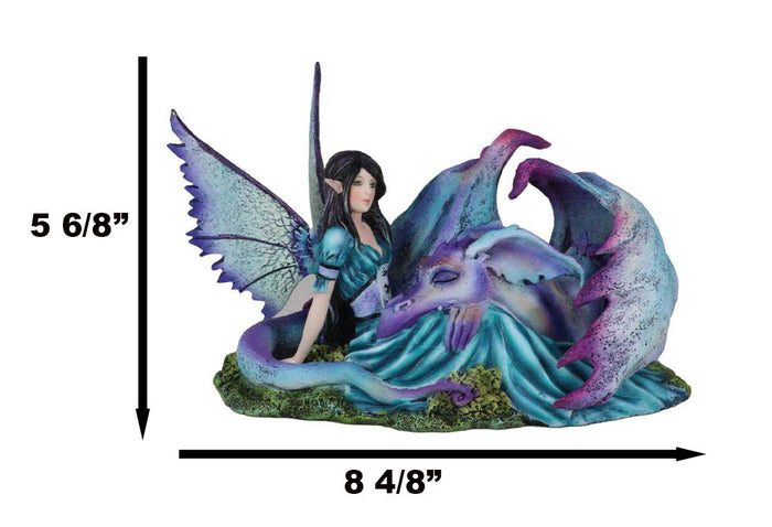 Ebros Gift Twilight Slumber Enchanted Fairy With Sleeping Dragon On Lap Amy Brown Figurine
