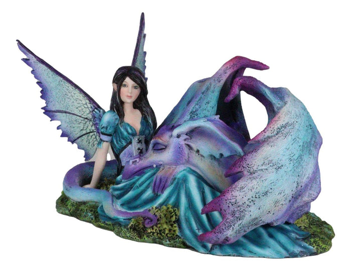 Ebros Gift Twilight Slumber Enchanted Fairy With Sleeping Dragon On Lap Amy Brown Figurine