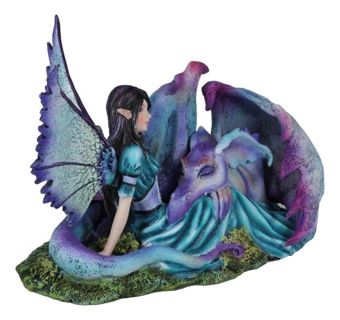 Ebros Gift Twilight Slumber Enchanted Fairy With Sleeping Dragon On Lap Amy Brown Figurine