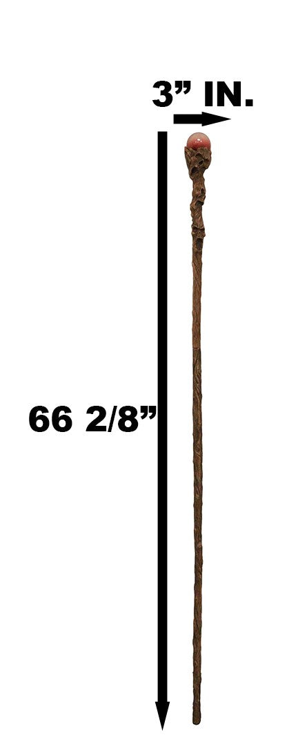 Ebros Gift Twisted Tree Whispering Ghosts Skull Decorative 67"L Prop Cosplay Staff Cane
