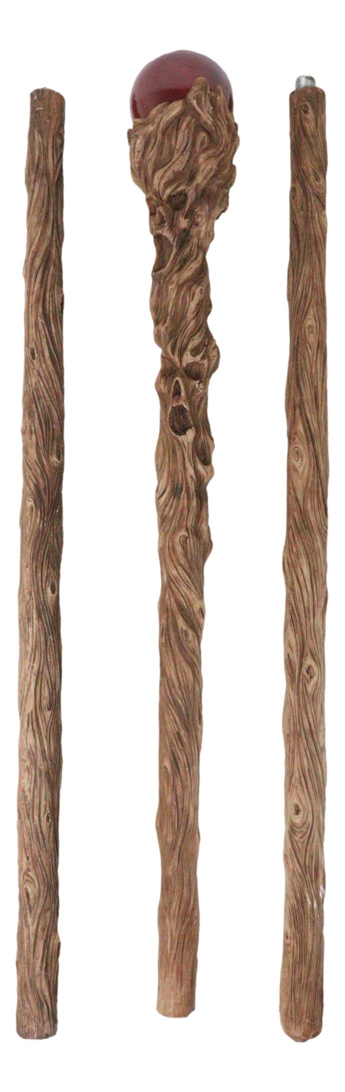 Ebros Gift Twisted Tree Whispering Ghosts Skull Decorative 67"L Prop Cosplay Staff Cane