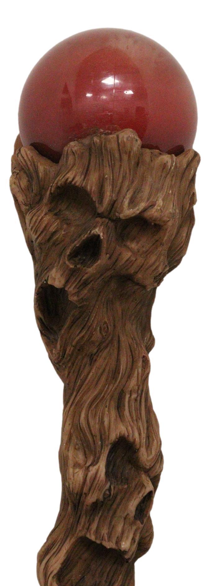 Ebros Gift Twisted Tree Whispering Ghosts Skull Decorative 67"L Prop Cosplay Staff Cane