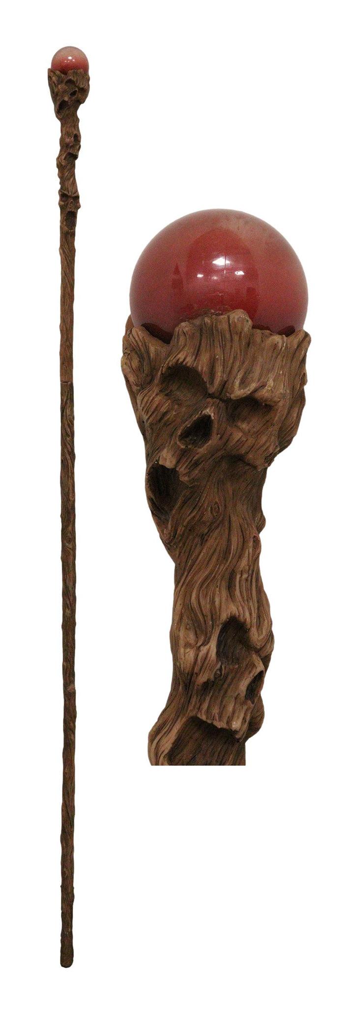 ebros gift Twisted Tree Whispering Ghosts Skull Decorative 67"L Prop Cosplay Staff Cane