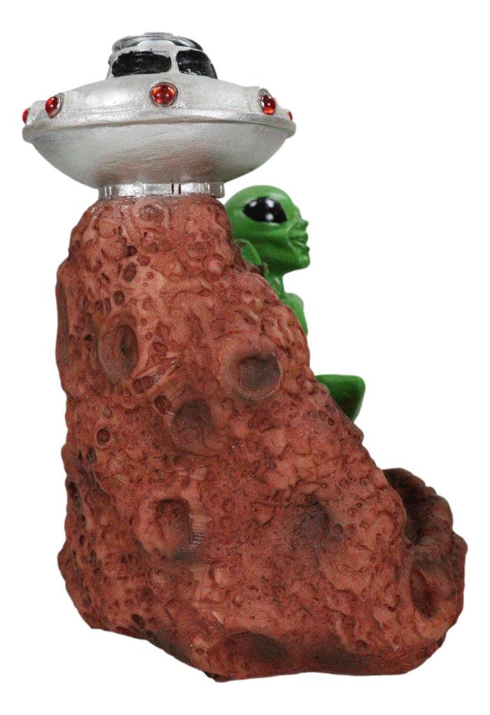 Ebros Gift UFO Green Roswell Alien With Flying Saucer Spaceship Backflow Incense Burner