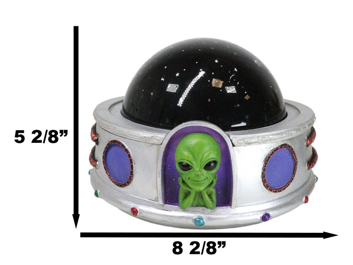 Ebros Gift UFO Outer Space Celestial Moon And Stars Roswell Alien Projector Night Light