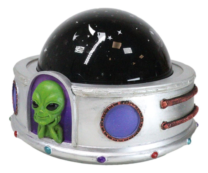 Ebros Gift UFO Outer Space Celestial Moon And Stars Roswell Alien Projector Night Light