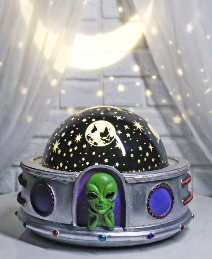 ebros gift UFO Outer Space Celestial Moon and Stars Roswell Alien Projector Night Light