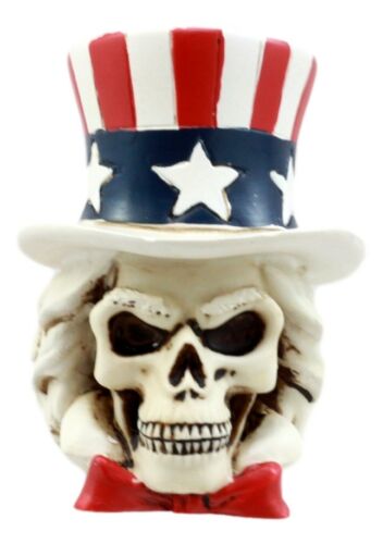 Ebros Gift Uncle Sam Wants You Miniature Skull Figurine Patriotic Skeleton Bust Sculpture