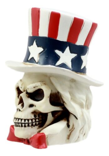 Ebros Gift Uncle Sam Wants You Miniature Skull Figurine Patriotic Skeleton Bust Sculpture