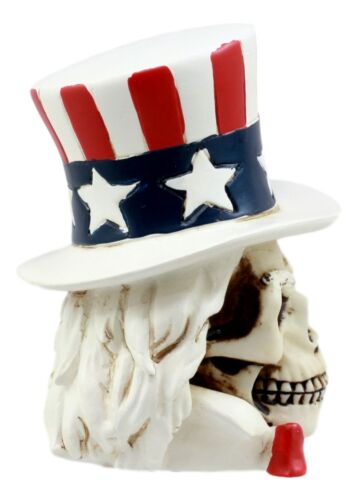 Ebros Gift Uncle Sam Wants You Miniature Skull Figurine Patriotic Skeleton Bust Sculpture