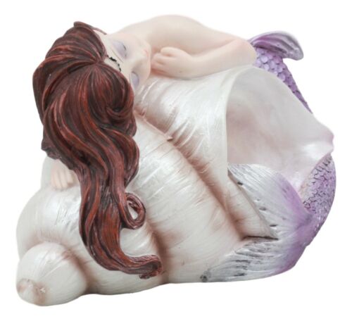 Ebros Gift Under The Sea Purple Tailed Mermaid Hugging Giant Sconce Shell Figurine 4.75"L