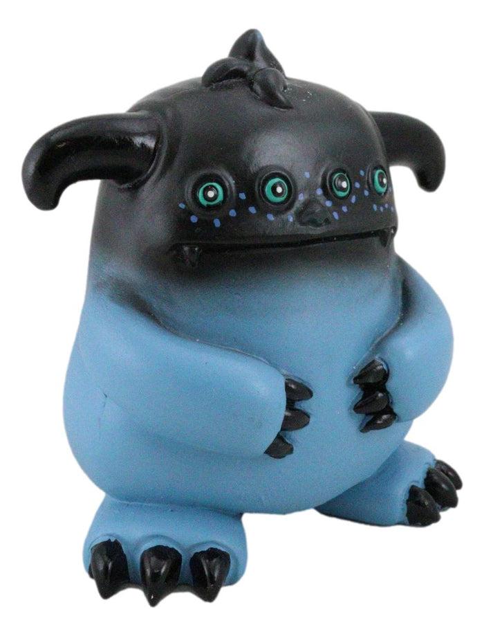 Ebros Gift Underbedz Blue Black Zorg The 4 Eyed Alien Monster With Droopy Horns Figurine
