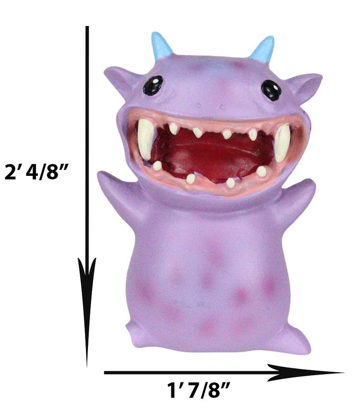 Ebros Gift Underbedz Blue Horned Toothed Purple Polkadot GuGu Monster Small Figurine