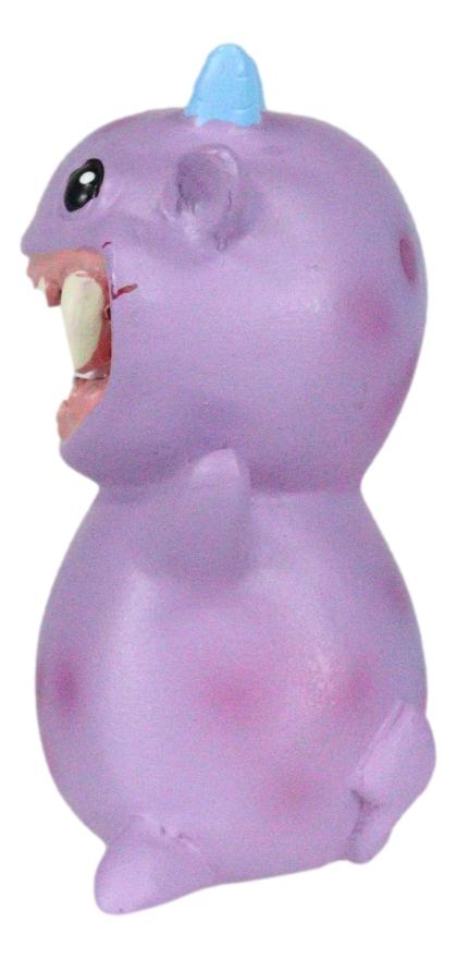 Ebros Gift Underbedz Blue Horned Toothed Purple Polkadot GuGu Monster Small Figurine