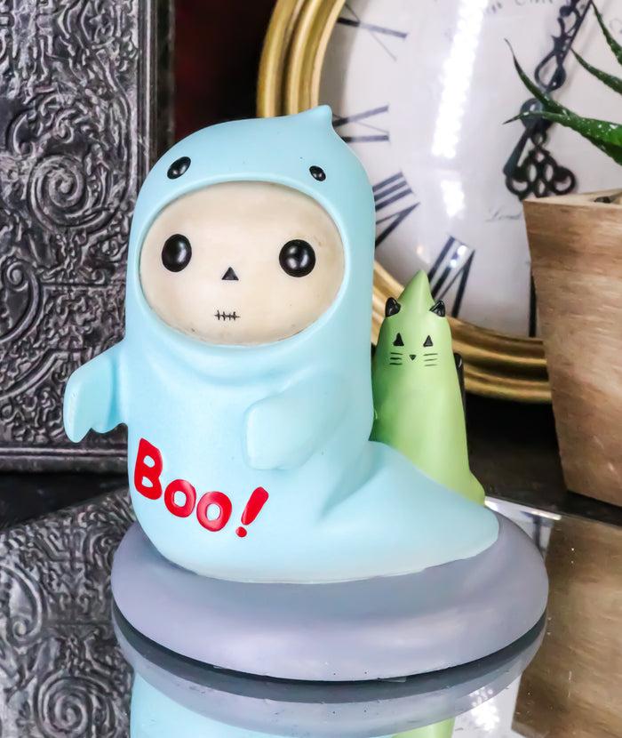 ebros gift Unfortunate Lucky The Skeleton Boy Dressed in Boo Ghost Halloween Figurine