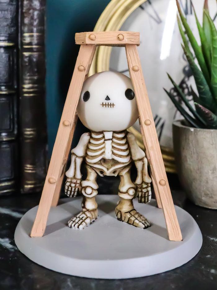 ebros gift Unfortunate Lucky The Skeleton Pinched And Stuck Under A Ladder Figurine 4"H