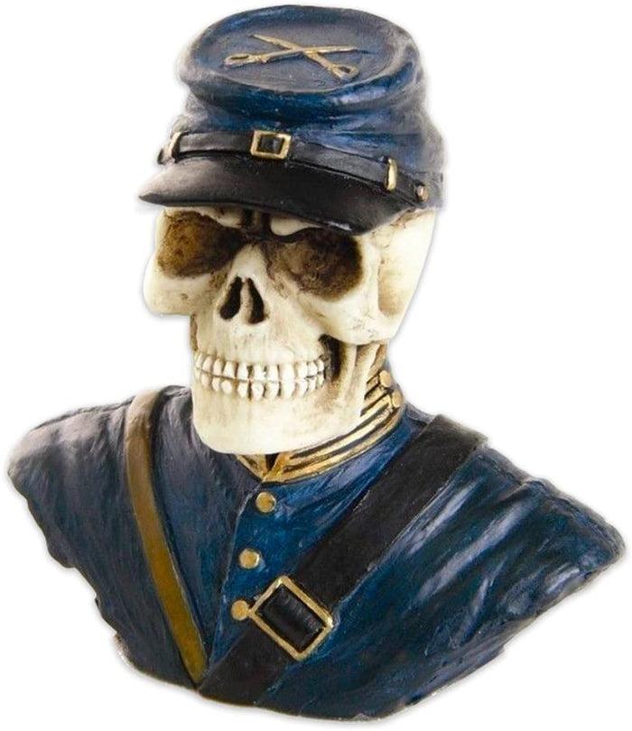 ebros gift Union North Army Civil War Skeleton Skull Bust Figurine Sculpture Soldier