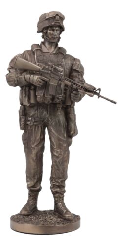 Ebros Gift US Military War Soldier Marine Rifleman On Guard Statue 13.5"Tall Infantry Unit