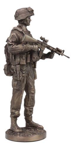 Ebros Gift US Military War Soldier Marine Rifleman On Guard Statue 13.5"Tall Infantry Unit