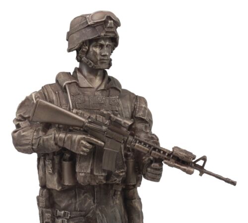 Ebros Gift US Military War Soldier Marine Rifleman On Guard Statue 13.5"Tall Infantry Unit