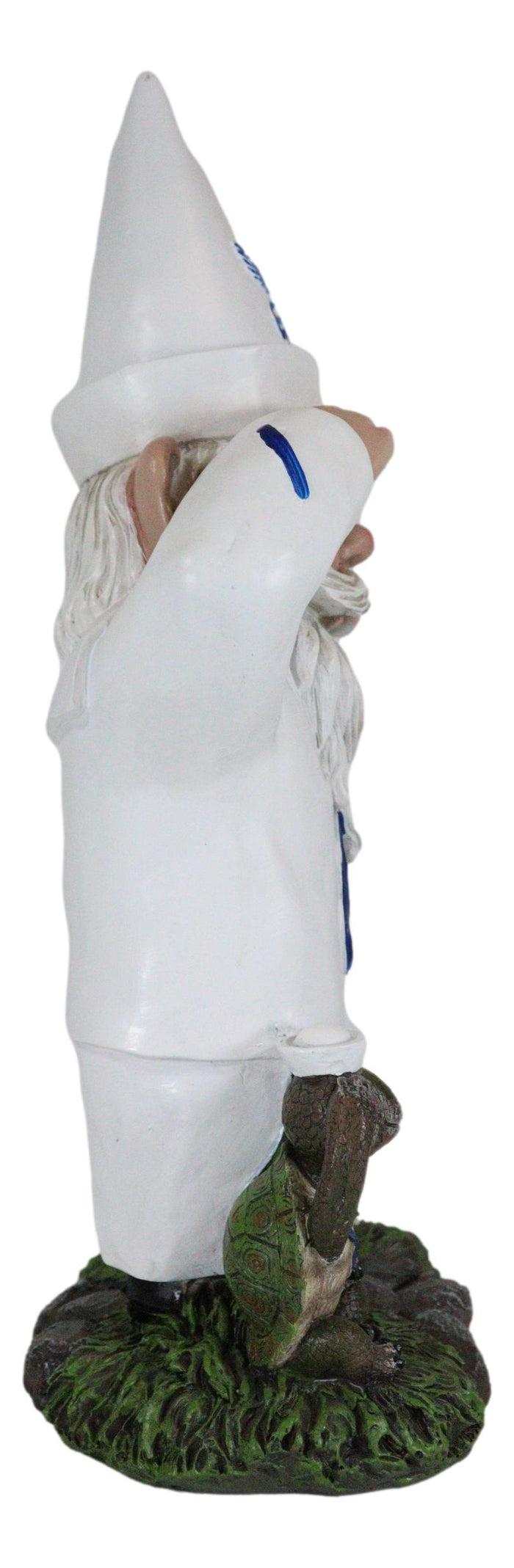 Ebros Gift USA Patriotic White Uniformed Sailor Navy Gnome With Tortoise In Salute Statue