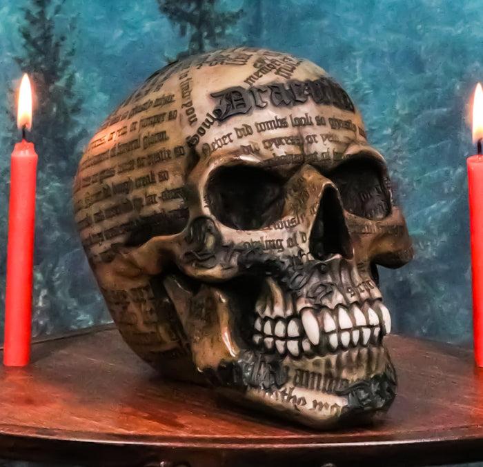 ebros gift Vampire Dracula Tale Sacred Bram Stokers Novel Skull Figurine Skeleton Macabre