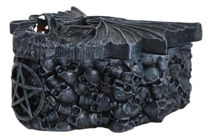Ebros Gift Vampire Nosferatu Bat Circle Pentagram Star With Skulls Graveyard Decorative Box