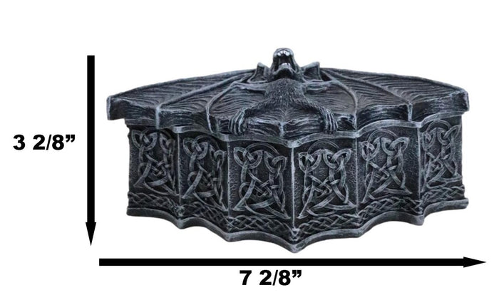 Ebros Gift Vampire Nosferatu Bat Pentagram Celtic Knotwork Rune Symbols Decorative Box
