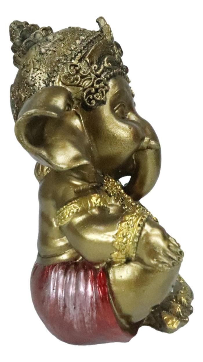 Ebros Gift Vastu Hindu Elephant God Baby Ganesha Ganapati Sitting In Meditation Figurine