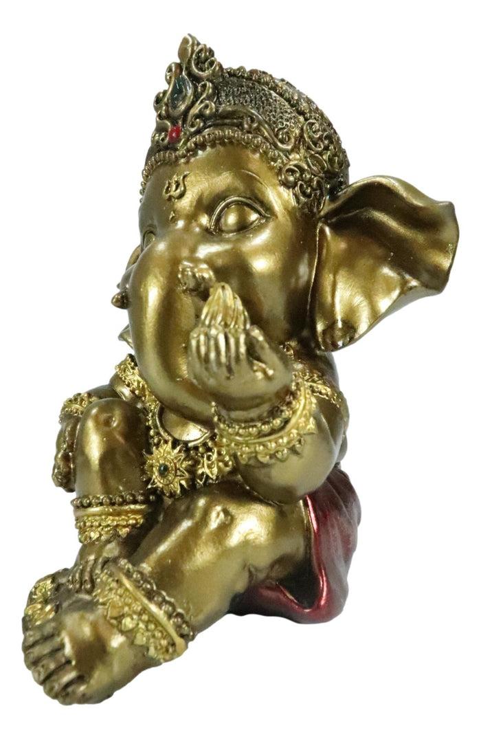 Ebros Gift Vastu Hindu Elephant God Baby Ganesha Ganapati With Fire Ember In Hand Figurine
