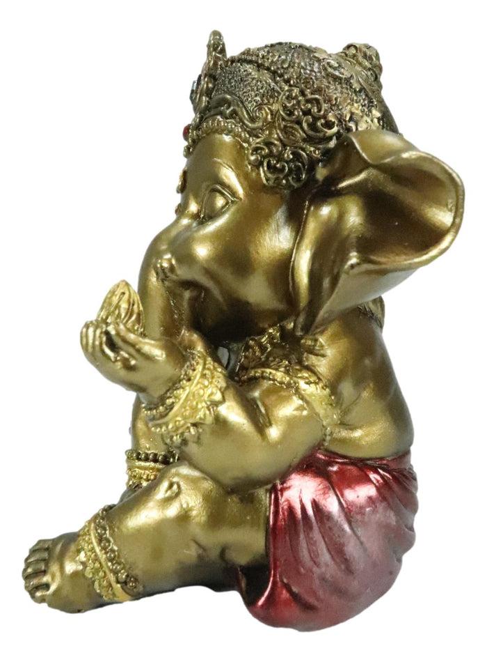 Ebros Gift Vastu Hindu Elephant God Baby Ganesha Ganapati With Fire Ember In Hand Figurine