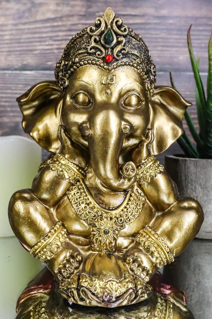 ebros gift Vastu Hindu Elephant God Baby Ganesha Ganapati With Hands On Cheek Figurine