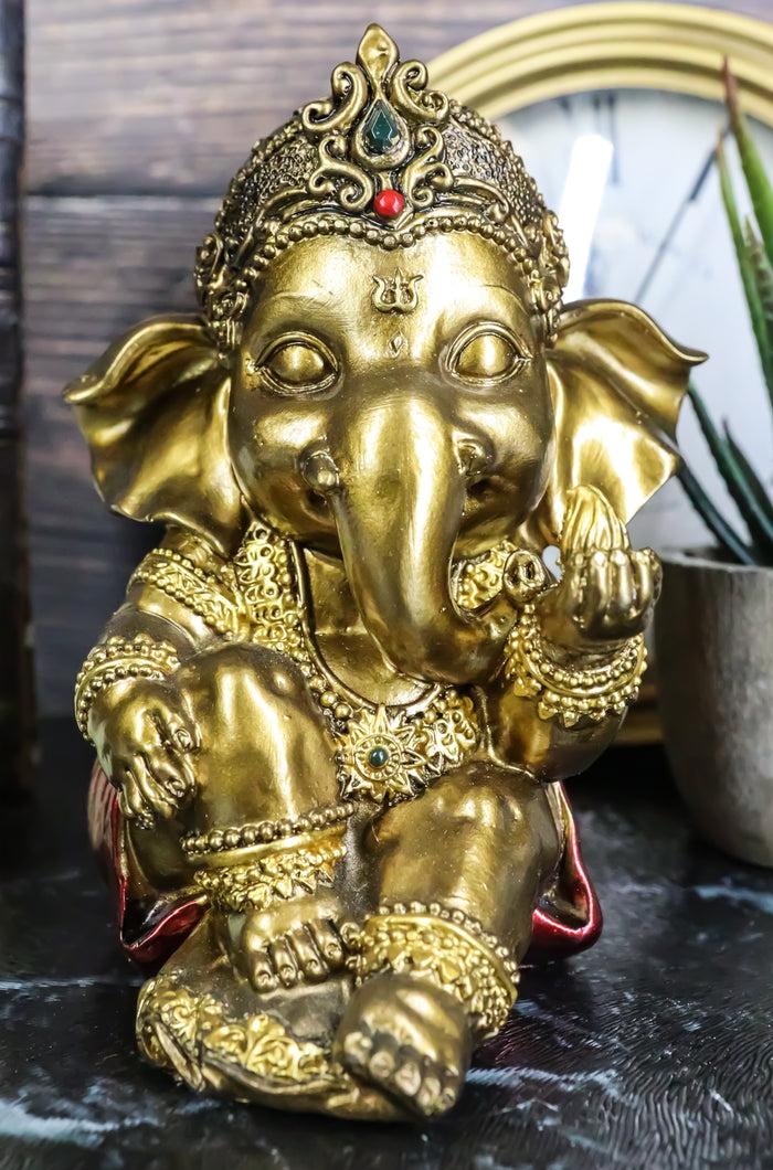 ebros gift Vastu Hindu Elephant God Baby Ganesha Ganapati With Fire Ember In Hand Figurine