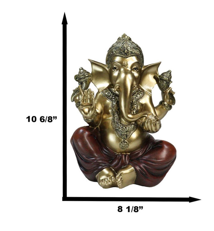 Ebros Gift Vastu Hindu Elephant God Ganesha Ceremonial Ganapati Seated Figurine 10"H