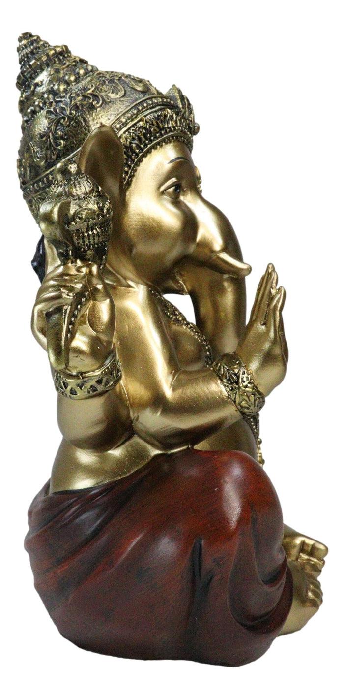 Ebros Gift Vastu Hindu Elephant God Ganesha Ceremonial Ganapati Seated Figurine 10"H