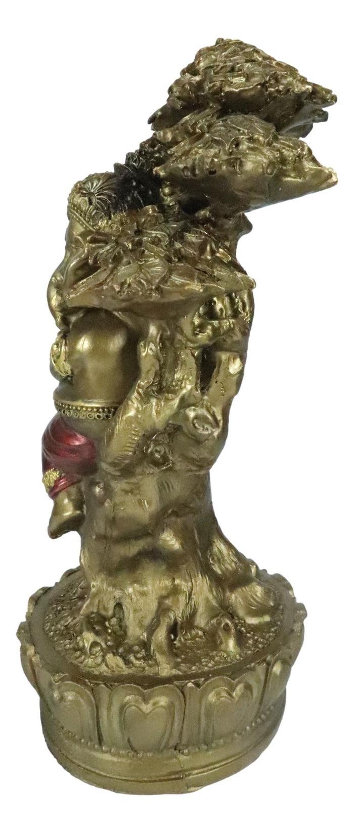 Ebros Gift Vastu Hindu God Ganesha Ganapati Playing Flute On Tree Of Life By Mouse Figurine