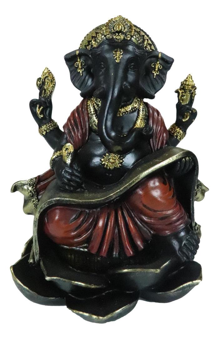 Ebros Gift Vastu Hindu God Ganesha Ganapati Seated On Lotus Writing Mahabharata Figurine