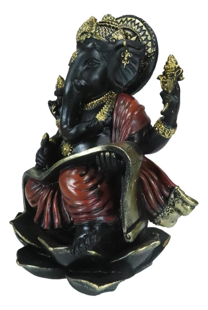 Ebros Gift Vastu Hindu God Ganesha Ganapati Seated On Lotus Writing Mahabharata Figurine