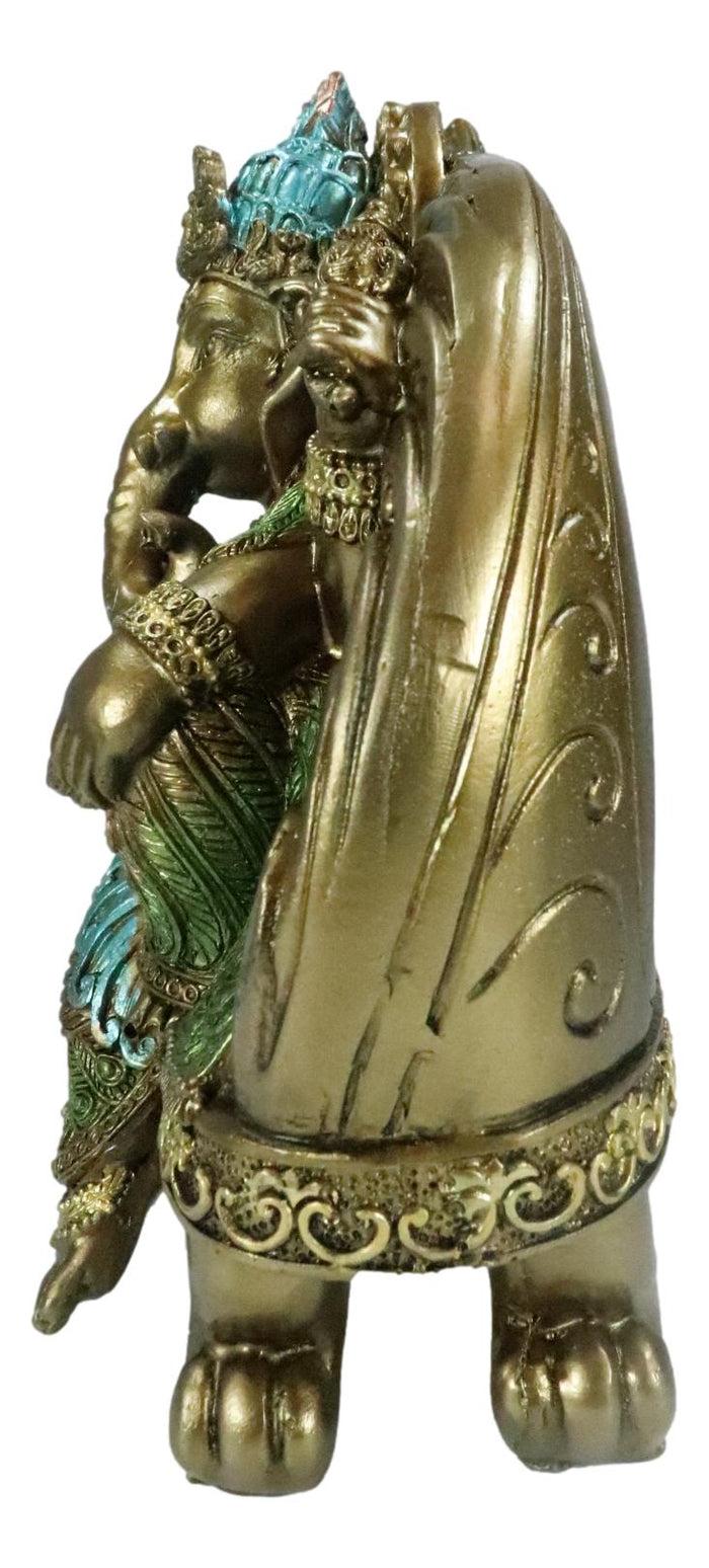 Ebros Gift Vastu Hindu God Ganesha Ganapati Seated On Peacock Bird Train Throne Figurine