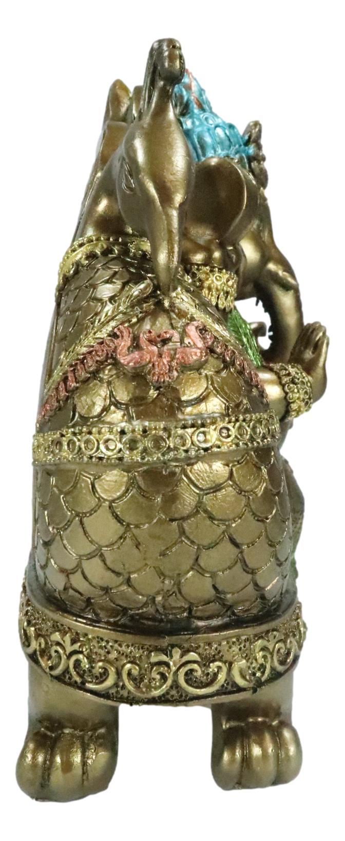 Ebros Gift Vastu Hindu God Ganesha Ganapati Seated On Peacock Bird Train Throne Figurine
