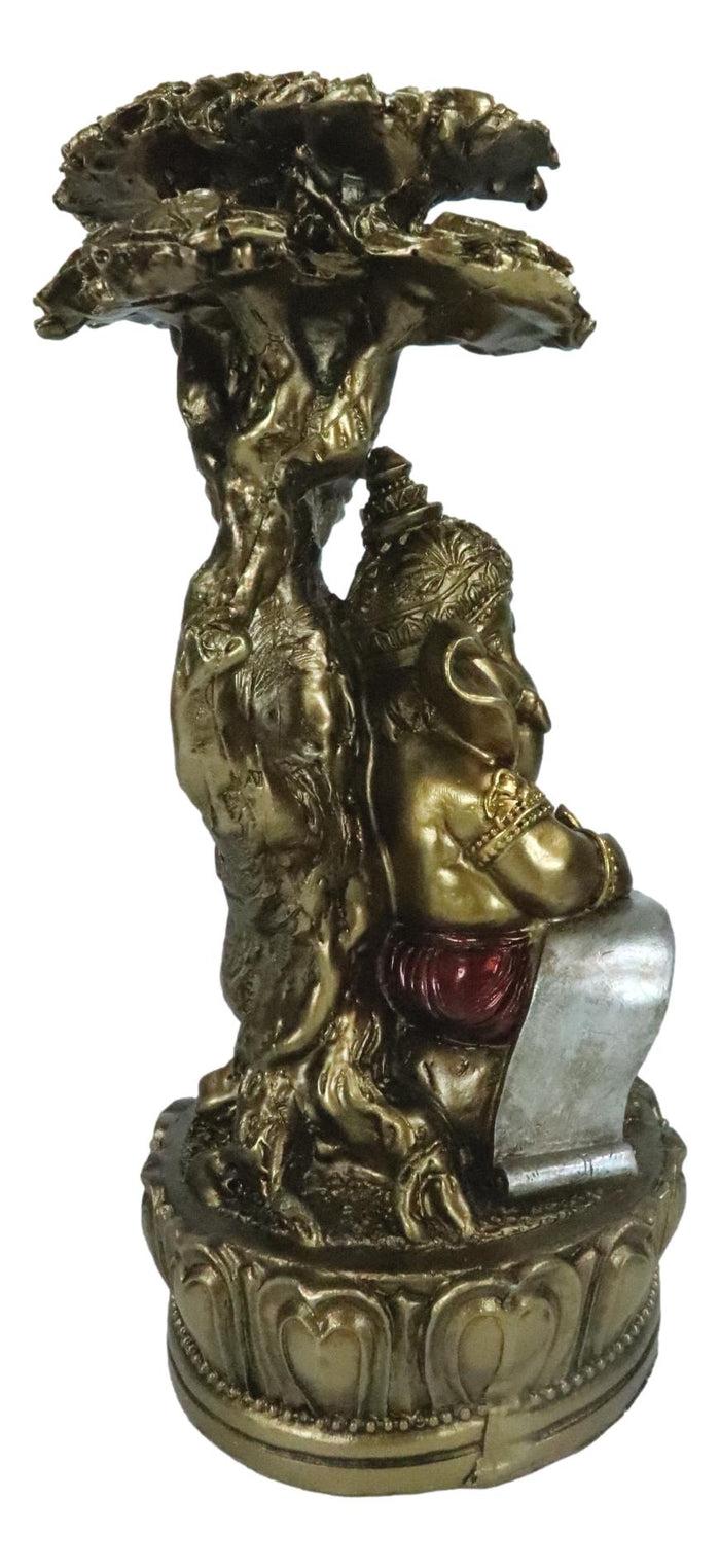 Ebros Gift Vastu Hindu God Ganesha Writing Mahabharata Scrolls By Tree Of Life Figurine