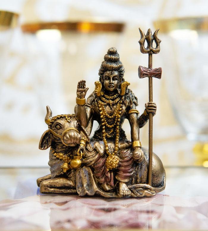 ebros gift Vastu Hindu God Lord Shiva Mahadeva Sitting On Nandi Bull Miniature Figurine
