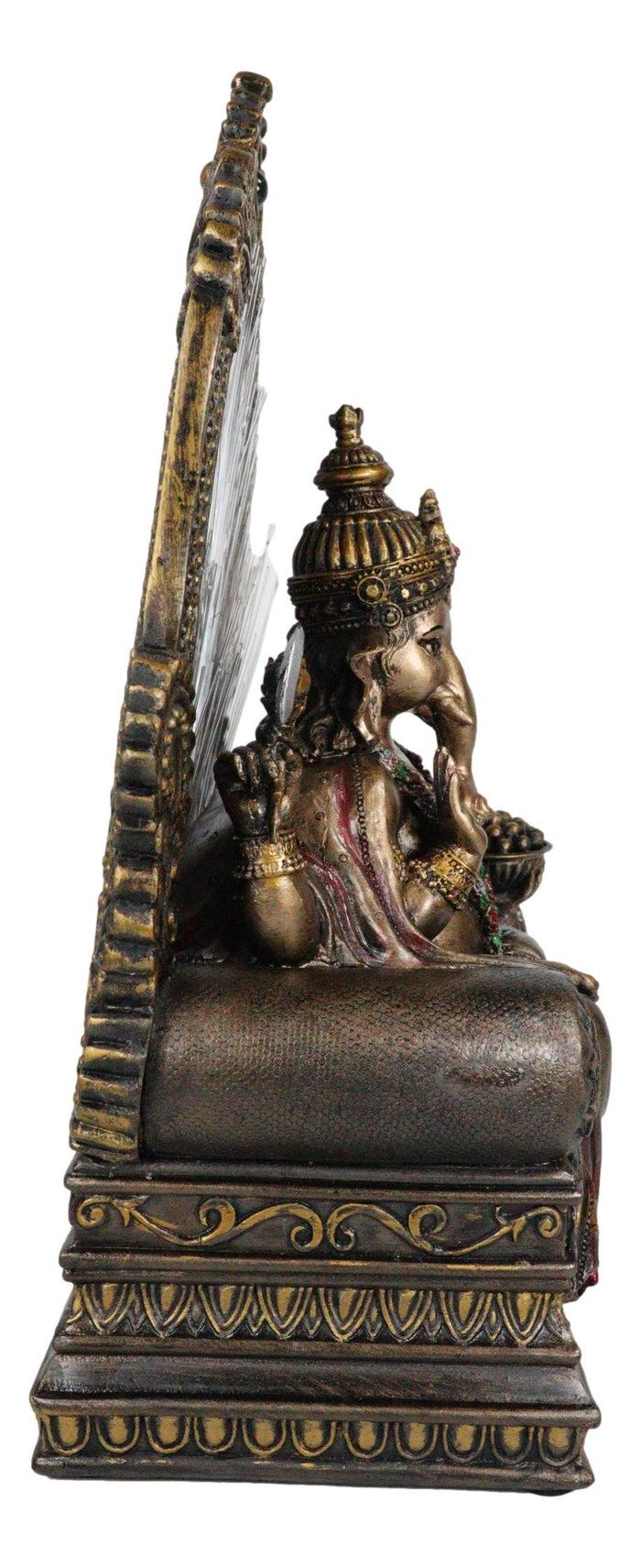 Ebros Gift Vastu Hindu God Of Success Ganesha On Throne Figurine With Fiber Optics Light