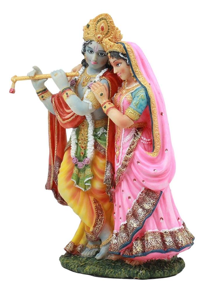 Ebros Gift Vedic Radha And Krishna Statue Avatar Of Vishnu Shakti God's Divine Love 8"H