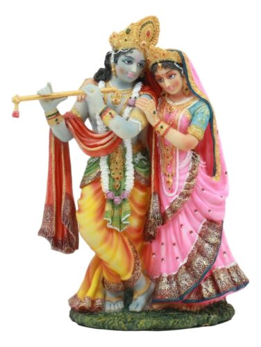 Ebros Gift Vedic Radha And Krishna Statue Avatar Of Vishnu Shakti God's Divine Love 8"H