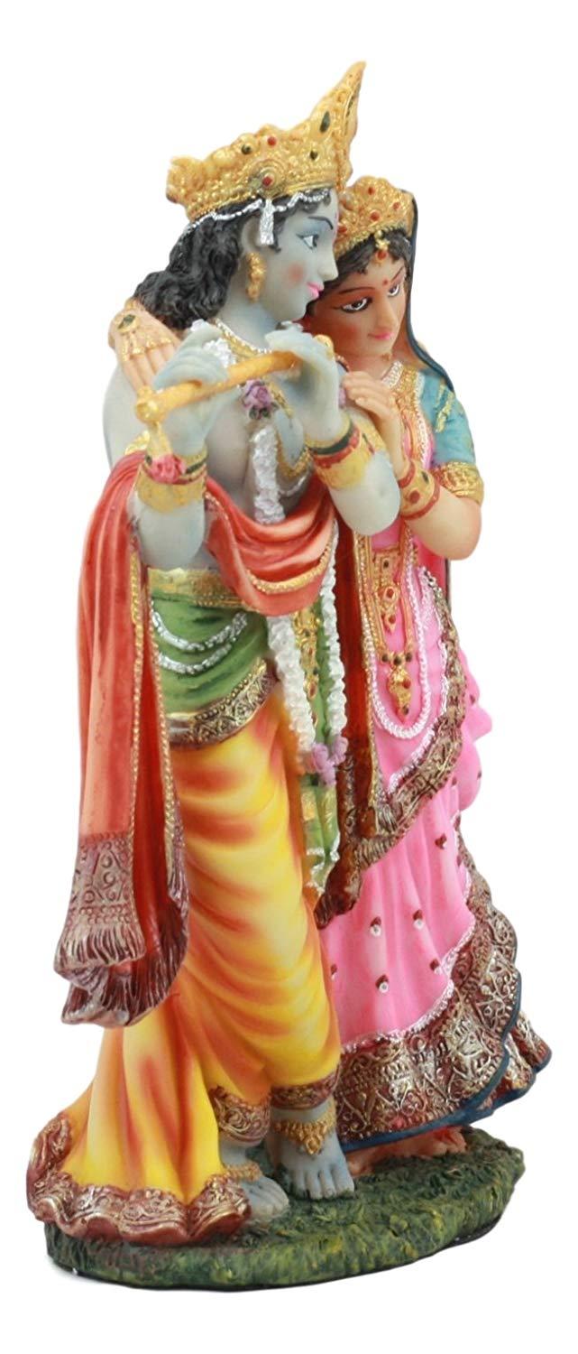 Ebros Gift Vedic Radha And Krishna Statue Avatar Of Vishnu Shakti God's Divine Love 8"H