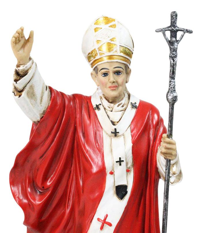 Ebros Gift Venerable Pontiff Pope Saint John Paul II Holding Papal Ferula Crucifix Figurine